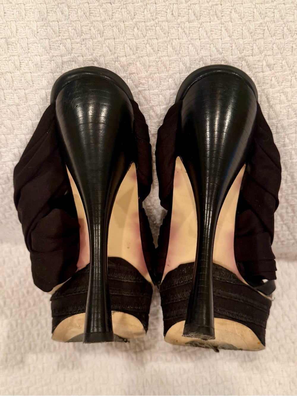 bebe Black Wrapped High Heel Slide sandals - Picture 4 of 6